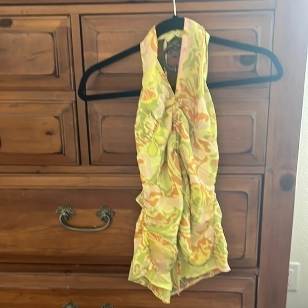 NWOT Free People Yellow and Orange  Halter Top, Size Small!